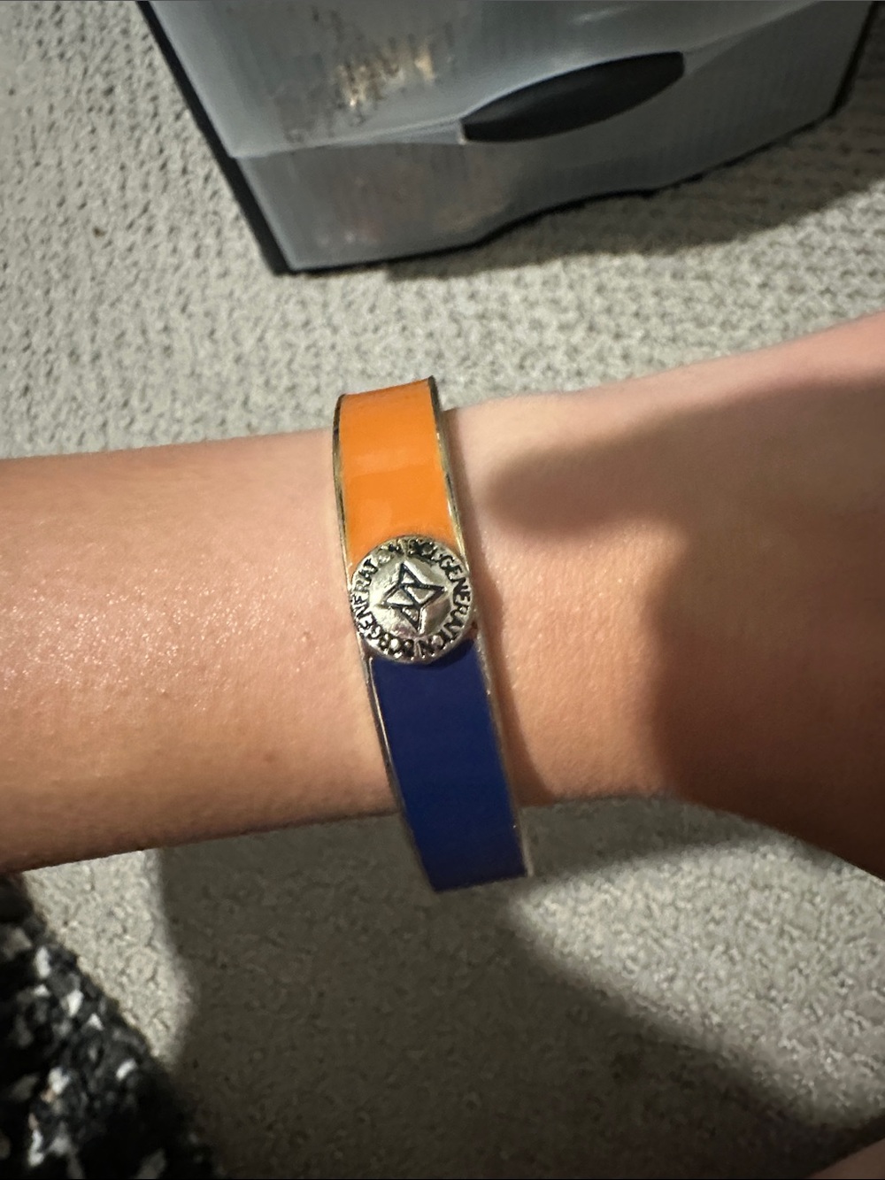 BCBGeneration Orange and Blue Enamel Bangle Bracelet